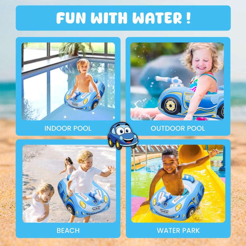 RADSHSP Baby Pool Float 3D Car Baby Floaties for Toddlers 12-48 Months Heavy Duty Infant Swim Float Toddlers Pool Floats Kids Swim Floaties Swimming Pool Floats for 1-4 Years Toddler Floaties for Boys & Girls - Image 5